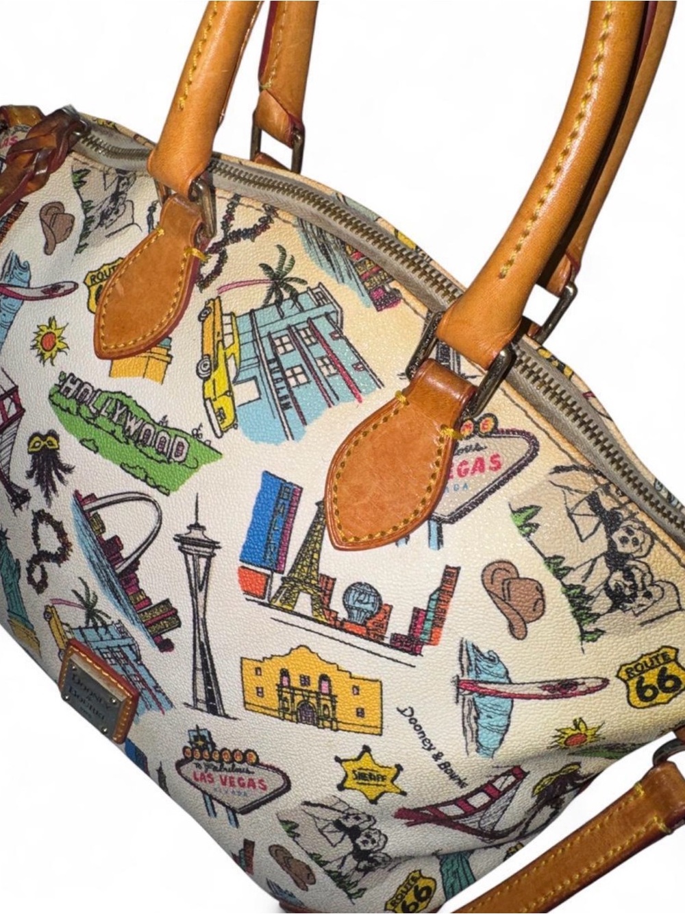 Dooney & Bourke Road Trip USA / Americana Landmark Satchel - Picture 2 of 8